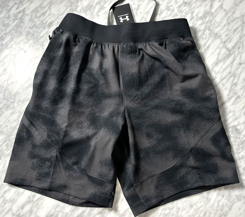 Under Armour UA Unstoppable Knit Shorts Gray Black 1370378 010 NEW Men's Medium